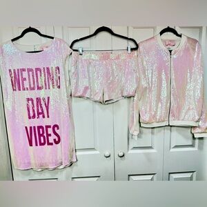 Wedding Day Vibes Iridescent Sequin 3- Piece Set